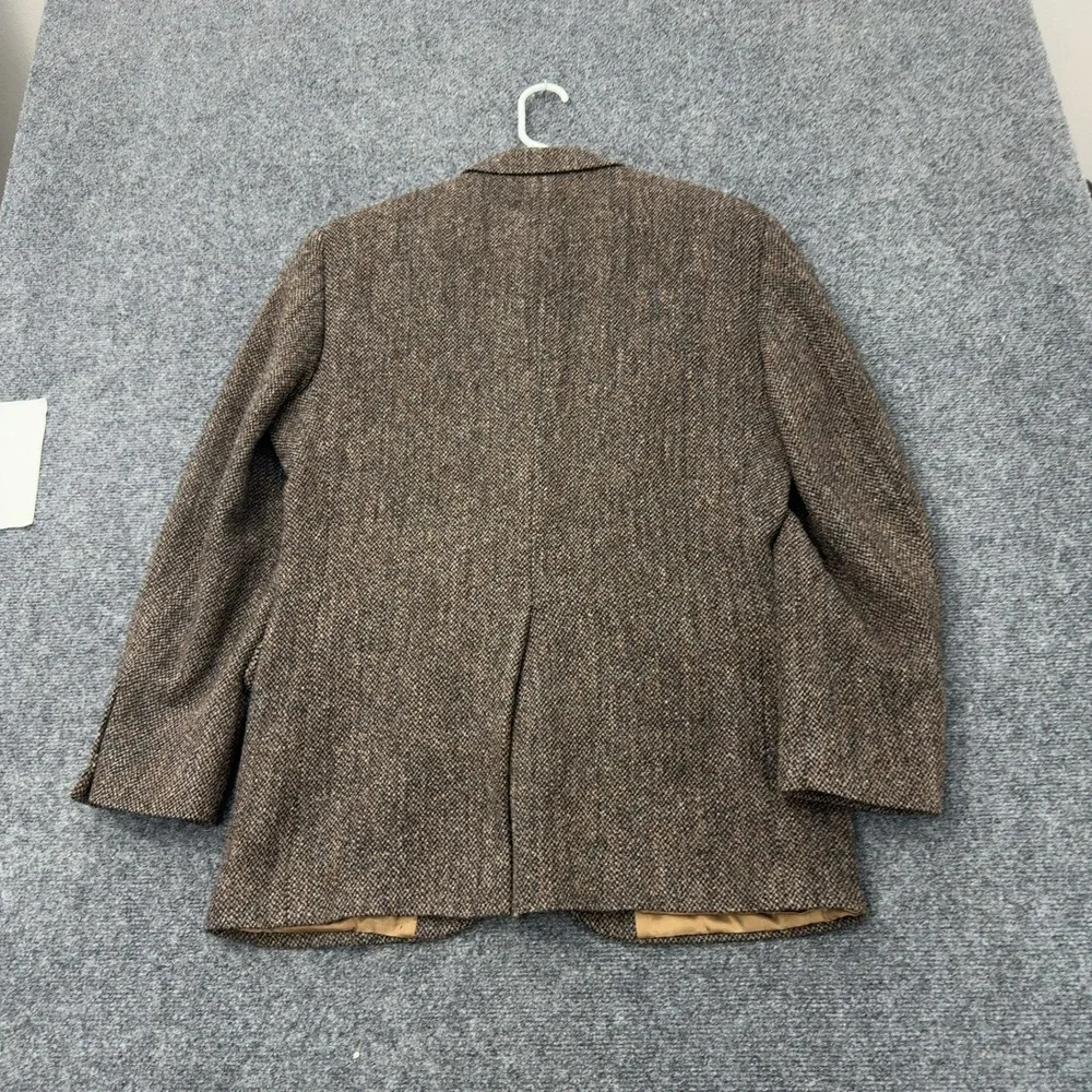 Vintage Anderson Little Blazer Mens 44R Brown Wool Harris Tweed Sport Coat